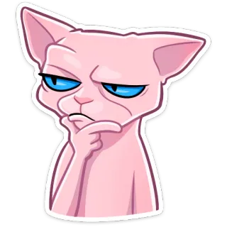 🤔 кот, сфинкс, животное, мем, смешной, мультфильм, думающий, питомец telegram sticker