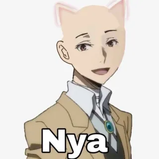 ⛓ Nya chat, nya, mème, drôle, oreille animale, animé whatsapp sticker