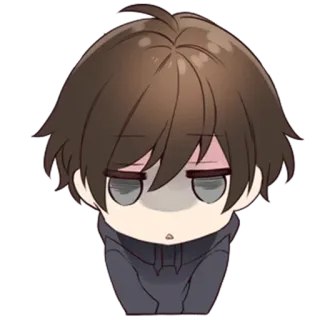 😶 Anime, Chibi, Fatigué, Triste, Personnage, Dessin animé telegram sticker