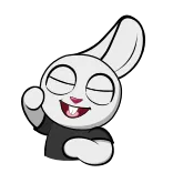 😊 Dibujo animado, Conejo, Animal, Lindo, Blanco, Conejito whatsapp sticker