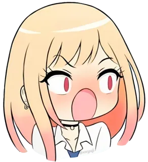 😱 @xxyyuji anime, cartoon, cute, chibi, surprised, kawaii, female telegram sticker