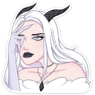 😑 demon, anime, schattig, gothic, monster meisje, wezen, digitale kunst telegram sticker