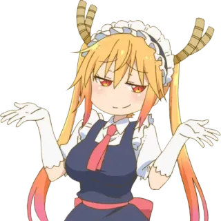 🤷‍♀️ Tohru Miss Kobayashi's Dragon Maid Tohru, Miss Kobayashi's Dragon Maid, Anime, Naga, Angkat bahu, Lucu, Kawaii telegram sticker