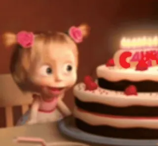 🍬 Masha Masha and the Bear CAKE 만화, 케이크, 생일, 마샤와 곰, 축하, 아이, 애니메이션 telegram sticker