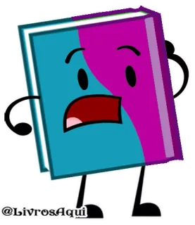 📖 @LivrosAqui libro, cartone animato, personaggio, libri, viola, blu telegram sticker