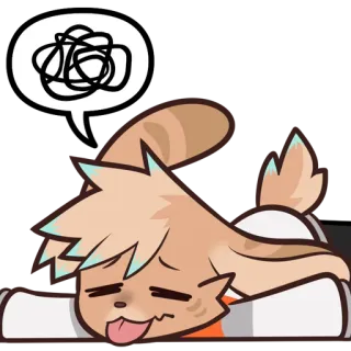😵 Kartun, Bingung, Kelelahan, Kusut, Berpikir, Anime, Stiker, Khawatir telegram sticker