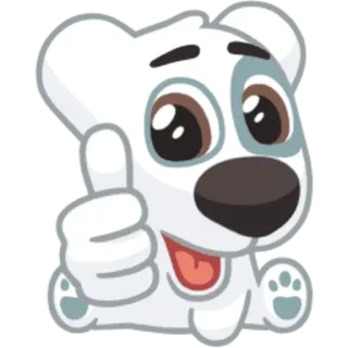 👍 dog, puppy, cartoon, cute, thumbs up telegram sticker