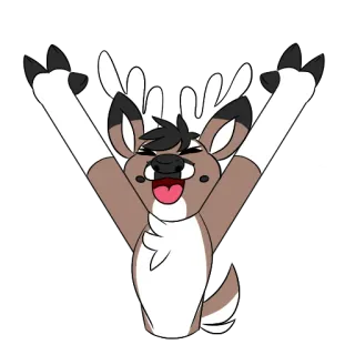 🙌 Hirsch, Fell, Cartoon, Tier, Niedlich, Fröhlich telegram sticker