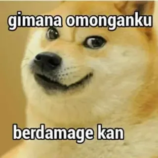 😏 gimana omonganku
berdamage kan doge, mem, pies, śmieszne, mem internetowy telegram sticker