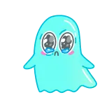 😭 Geist, niedlich, weinend, blau, Cartoon, Figur telegram sticker