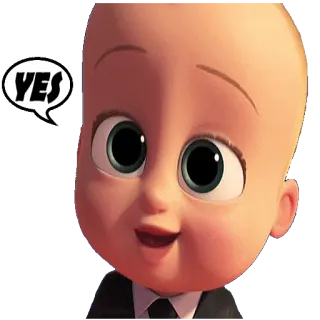 👍 Boss Baby The Boss Baby YES bebé, jefe, dibujos animados, película, sí telegram sticker