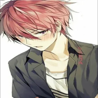 😳 Anime, Junge, rote Haare, Erröten, Cartoon telegram sticker