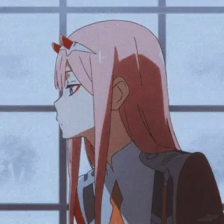 🌷 Zero Two Darling in the Franxx Anime, Zero Two, Darling in the Franxx, Desenho animado, Personagem, Ilustração telegram sticker