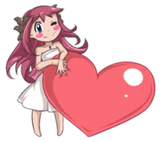 ❤ อนิเมะสาว, หัวใจ, น่ารัก, การ์ตูน, ความรัก, คาวาอิ telegram sticker