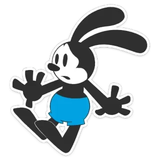🙈 Oswald the Lucky Rabbit Oswald el conejo afortunado, Personaje de dibujos animados, Conejo, Dibujos animados vintage, Disney, Animación clásica telegram sticker