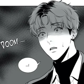 ✉️ DOOM manhwa, black and white, comic, scared, shocked, anxiety telegram sticker