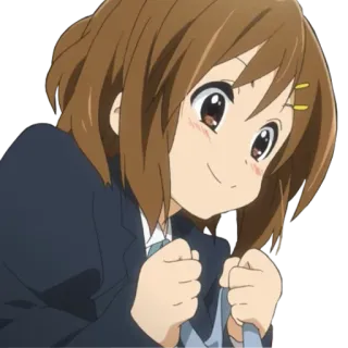 😊 Yui Hirasawa K-On! anime, K-On, Yui Hirasawa, carino, felice, kawaii whatsapp sticker