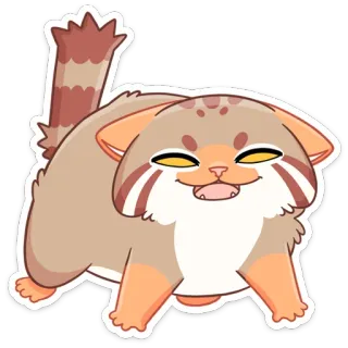 ☺️ gato, animal, lindo, gato de Pallas, manul, pegatina, dibujo animado telegram sticker
