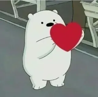 ➰ Ice Bear We Bare Bears Oso Polar, We Bare Bears, Dibujos animados, Corazón, Amor, Oso telegram sticker