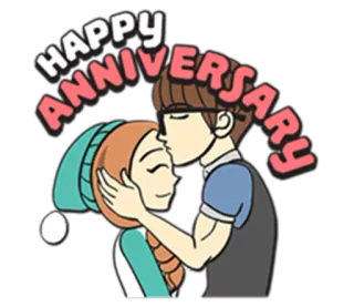 💏 HAPPY ANNIVERSARY aniversario, pareja, amor, celebración, relación, romántico telegram sticker