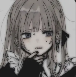 ❤️ Dziewczyna anime, Smutny, Manga, Rysunek, Emo, Gotyk, Ilustracja telegram sticker