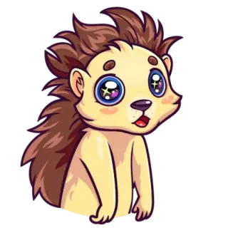 😍 ёж, мультфильм, животное, милый, каваий, стикер whatsapp sticker