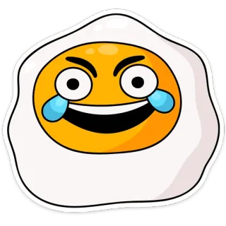 😂 ei, emoji, essen, lustig, aufkleber, cartoon telegram sticker