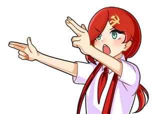 👈 Anime, Fille, Pointage, Communiste, Faucille et marteau whatsapp sticker