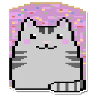 😻 cat, kawaii, cute, pixel art, sticker, animal telegram sticker