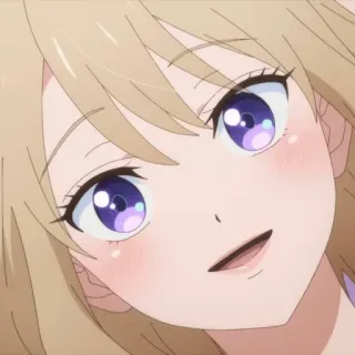 💛 Anime, Fille, Mignon, Souriant, Portrait telegram sticker