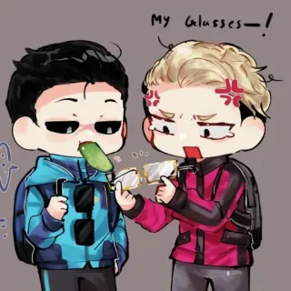 🥺 My Glasses--! Anime, Brille, Chibi, Wütend, Cartoon telegram sticker