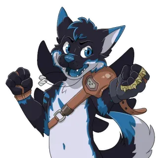 💙 Furry, Anthropomorph, Tier, Cartoon, Charakter telegram sticker