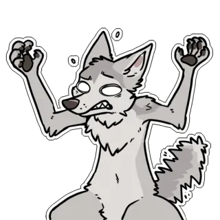 😰 wolf, cartoon, bang, dier, bedroefd telegram sticker