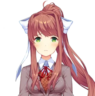 📄 Monika Doki Doki Literature Club! Anime, Jeu, Écolière, Uniforme, Mignon telegram sticker