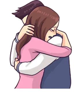 😢 hug, couple, love, emotions, support, relationship telegram sticker
