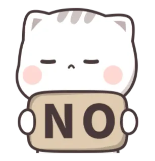 😾 NO gato, no, lindo, animal, dibujo, pegatina telegram sticker