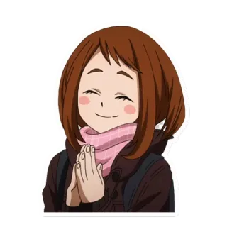 ☺️ Ochaco Uraraka My Hero Academia ochaco uraraka, my hero academia, anime, słodkie, postać telegram sticker