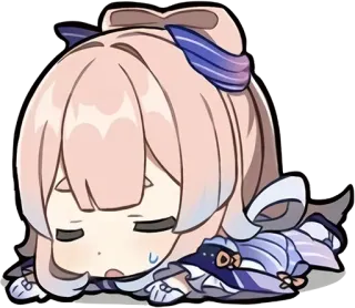 😪 Sangonomiya Kokomi Genshin Impact อนิเมะ, ผู้หญิง, น่ารัก, เหนื่อย, วิดีโอเกม, Genshin Impact telegram sticker