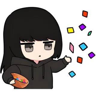 🤩 ปาร์ตี้, กระดาษสี, การเฉลิมฉลอง, น่ารัก, อนิเมะ telegram sticker
