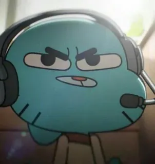 ❤️ Gumball Watterson The Amazing World of Gumball Cartoon, animiert, Katze, Kaugummi, Kopfhörer, wütend, lustig whatsapp sticker