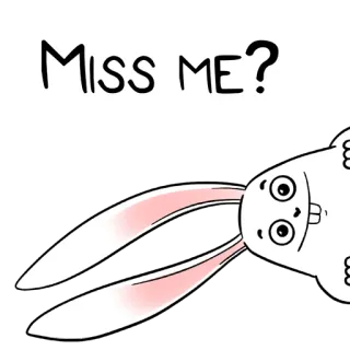 😀 Miss ME? lapin, tu me manques, dessin animé, mignon, lapinou whatsapp sticker