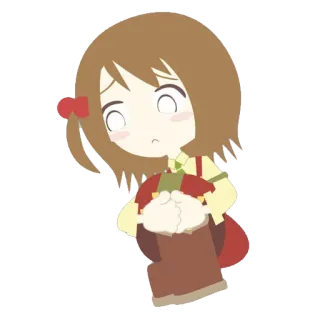😞 ragazza anime, triste, cartone animato, carino, manga whatsapp sticker