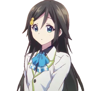 😯 anime, ragazza, uniforme scolastica, capelli lunghi, carina telegram sticker