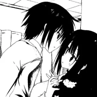 🖤 アニメ, マンガ, カップル, ロマンス, 愛, 愛情 telegram sticker