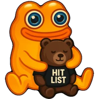 🎁 HIT LIST Cartoon, Tier, Bär, Spielzeug, Abschussliste whatsapp sticker