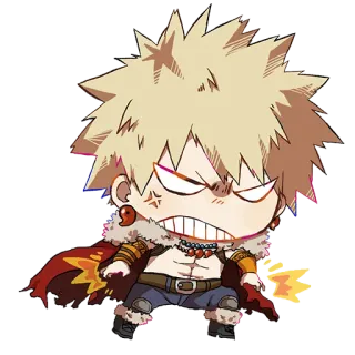 😠 Katsuki Bakugo My Hero Academia Anime, Manga, Held, Explosie, Boos telegram sticker