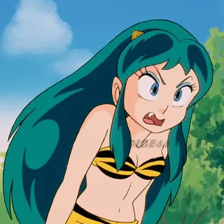 👹 Lum Invader Urusei Yatsura Anime, Phim hoạt hình, Cô gái, Lum Invader, Urusei Yatsura telegram sticker