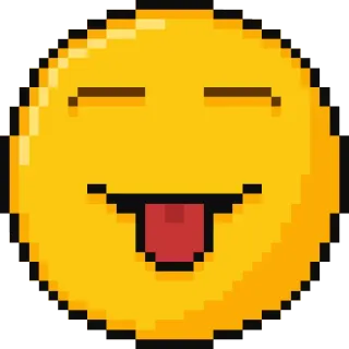 😊 Эмодзи, Смайлик, Лицо, Язык, Выражение, Пиксель арт telegram sticker