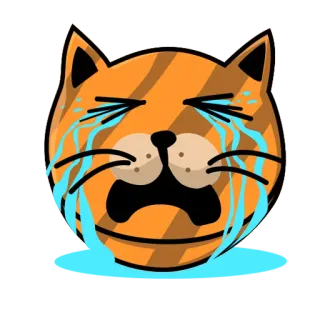 😭 crying, sad, cat, emoji, tears, cartoon telegram sticker