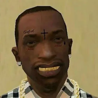 😀 CJ Grand Theft Auto: San Andreas Gefal Carl Johnson, GTA, San Andreas, personagem videogame, gangster whatsapp sticker